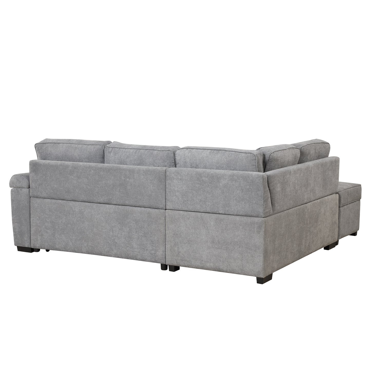 Gray fabric sectional sofa modern design comfortable living room furniture