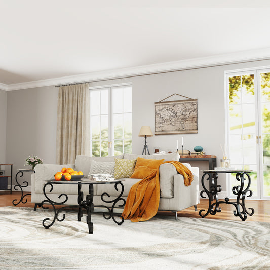 Cream fabric sofa with orange and patterned pillows creating a cozy living room