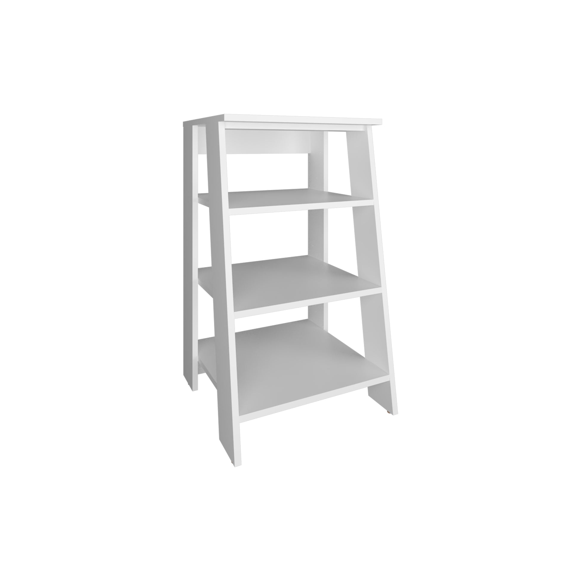 White shelf leaning ladder bookshelf for modern homes
