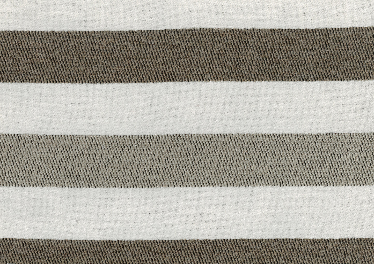 Closeup of textured white and brown striped fabric perfect for upholstery