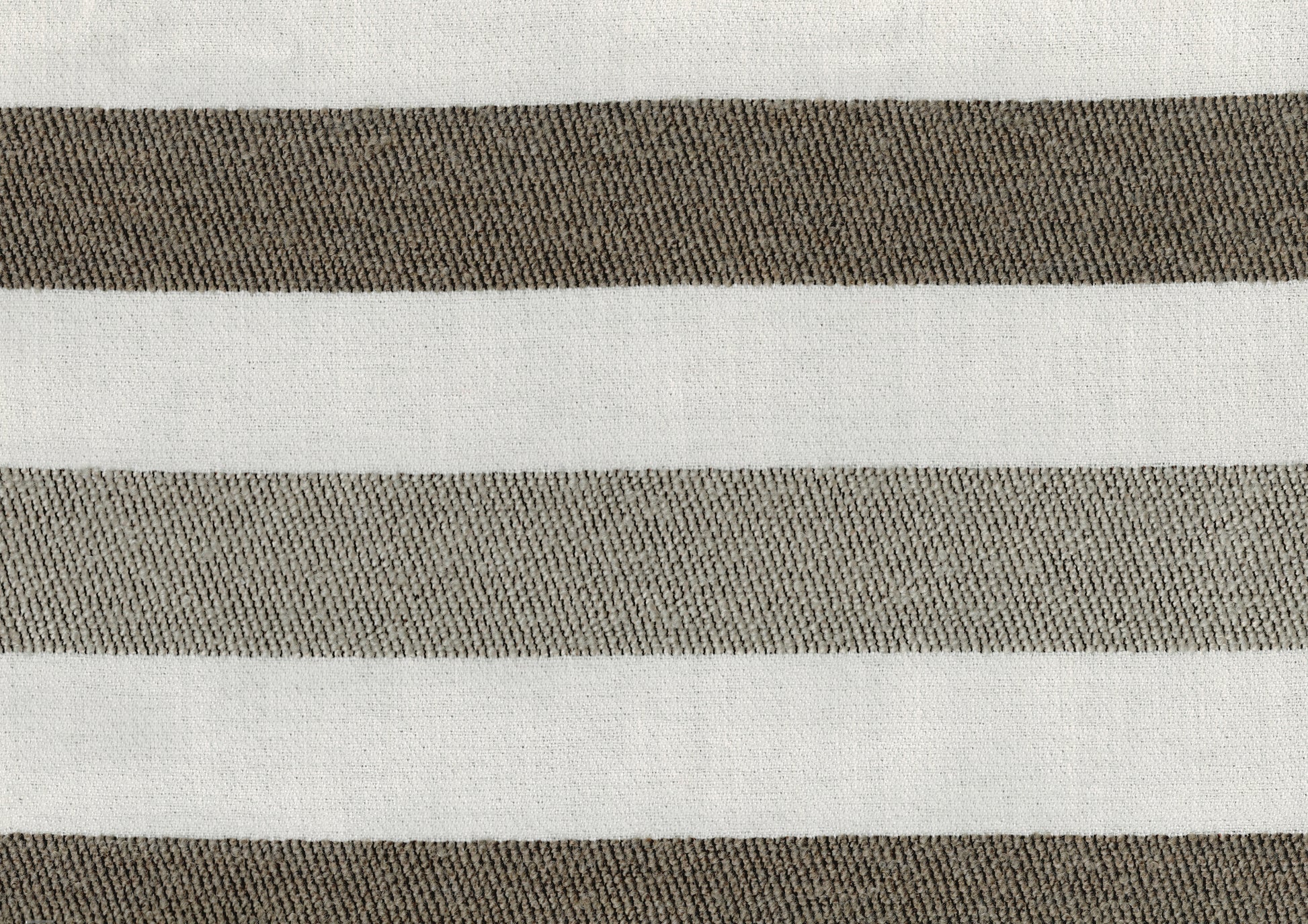 Closeup of textured white and brown striped fabric perfect for upholstery