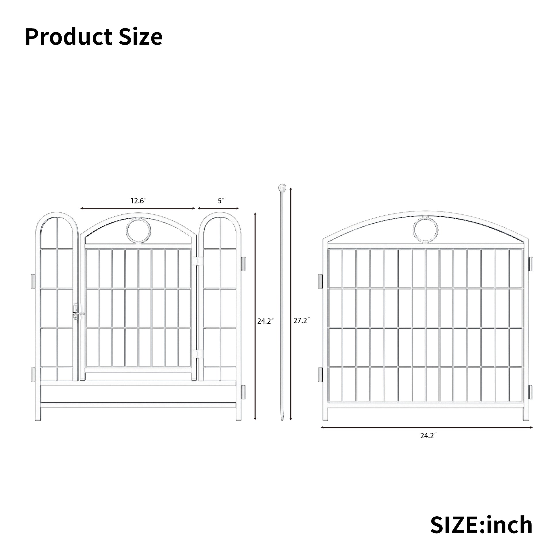 Diagram showing pet gate dimensions  width  depth  height