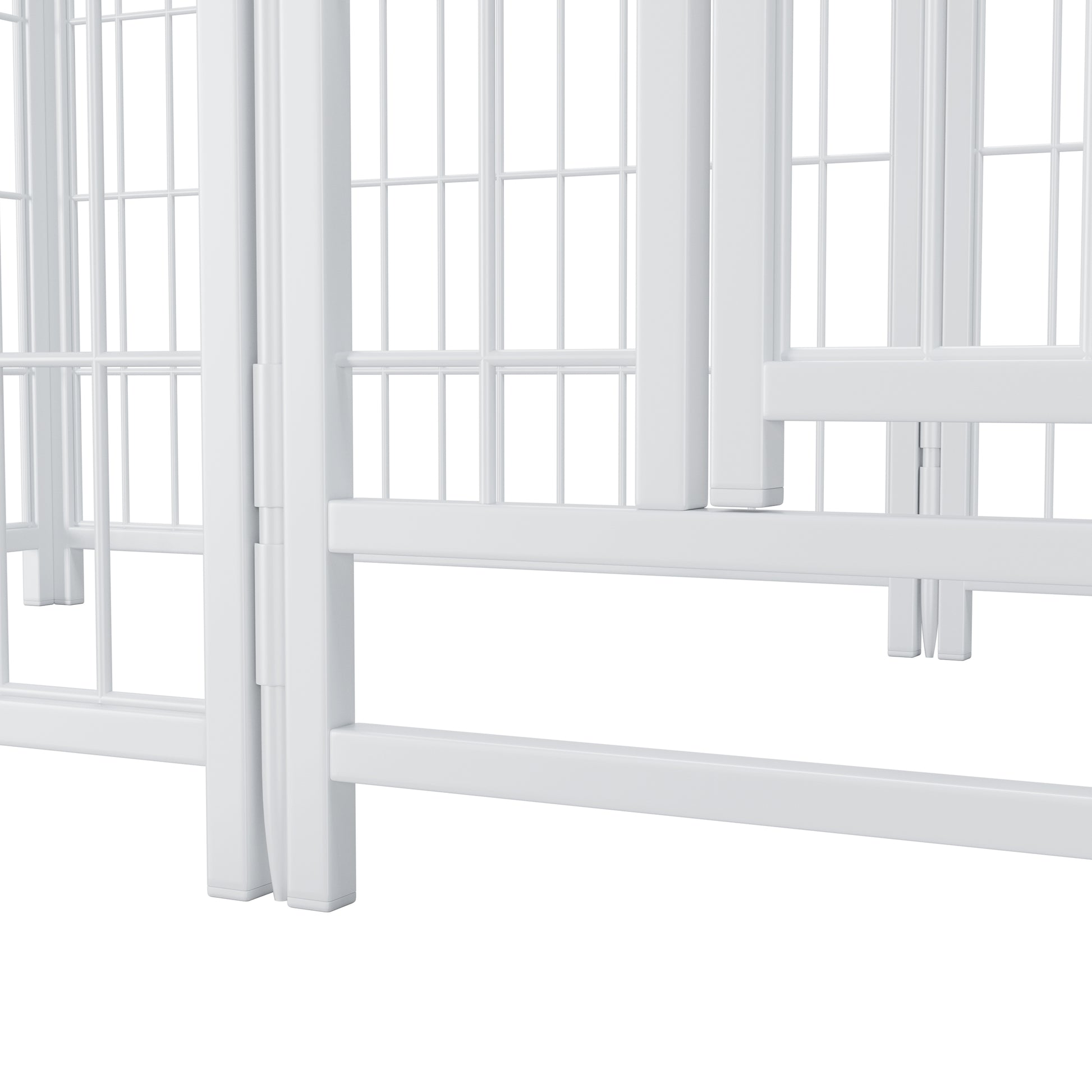 White metal pet playpen sturdy construction for safe containment