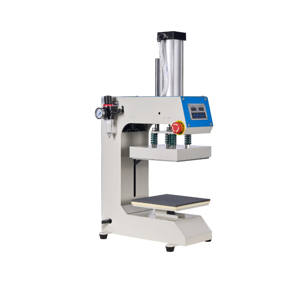 Automated heat press machine with pneumatic cylinder and digital control panel
