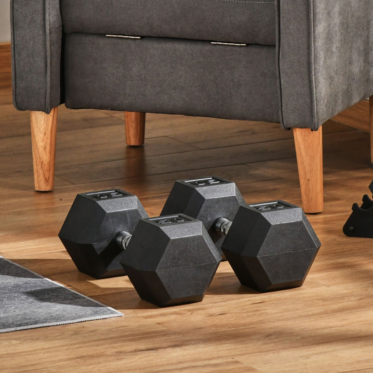 Black hex dumbbells with chrome handles lb weight set for home workouts