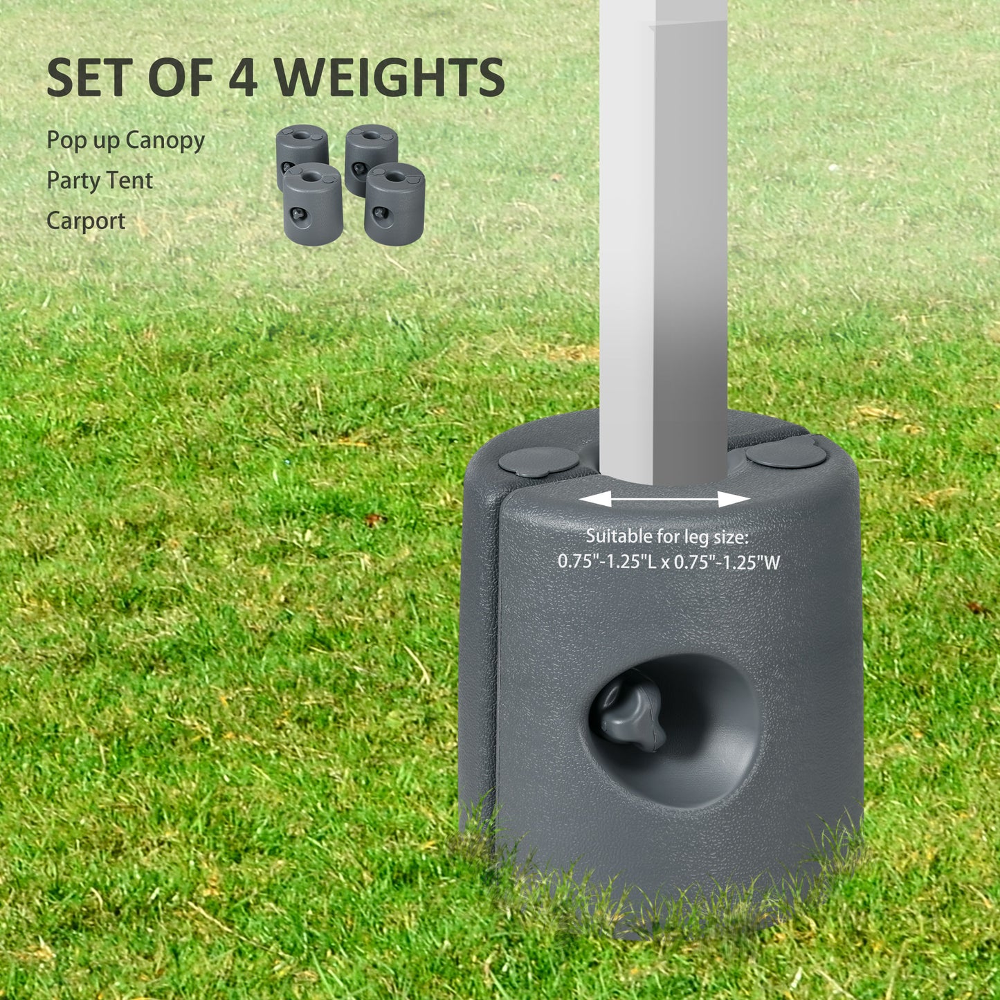 Set of  gray weights for securing a popup canopy tent