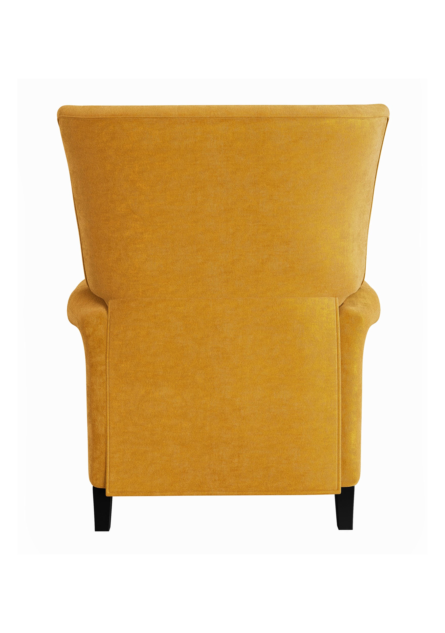 Yellow velvet armchair high back plush fabric elegant living room accent chair