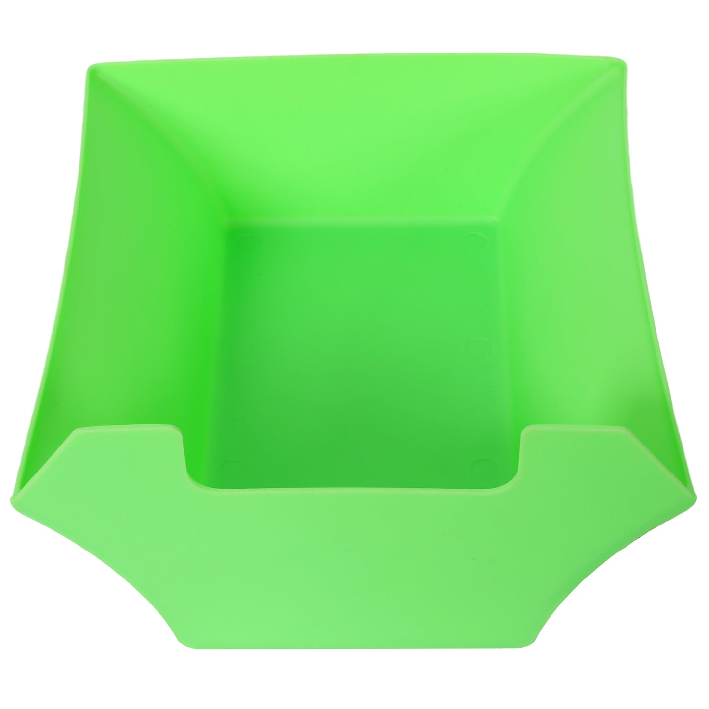 Bright green plastic scoop with deep bowl and integrated handle for easy waste disposal