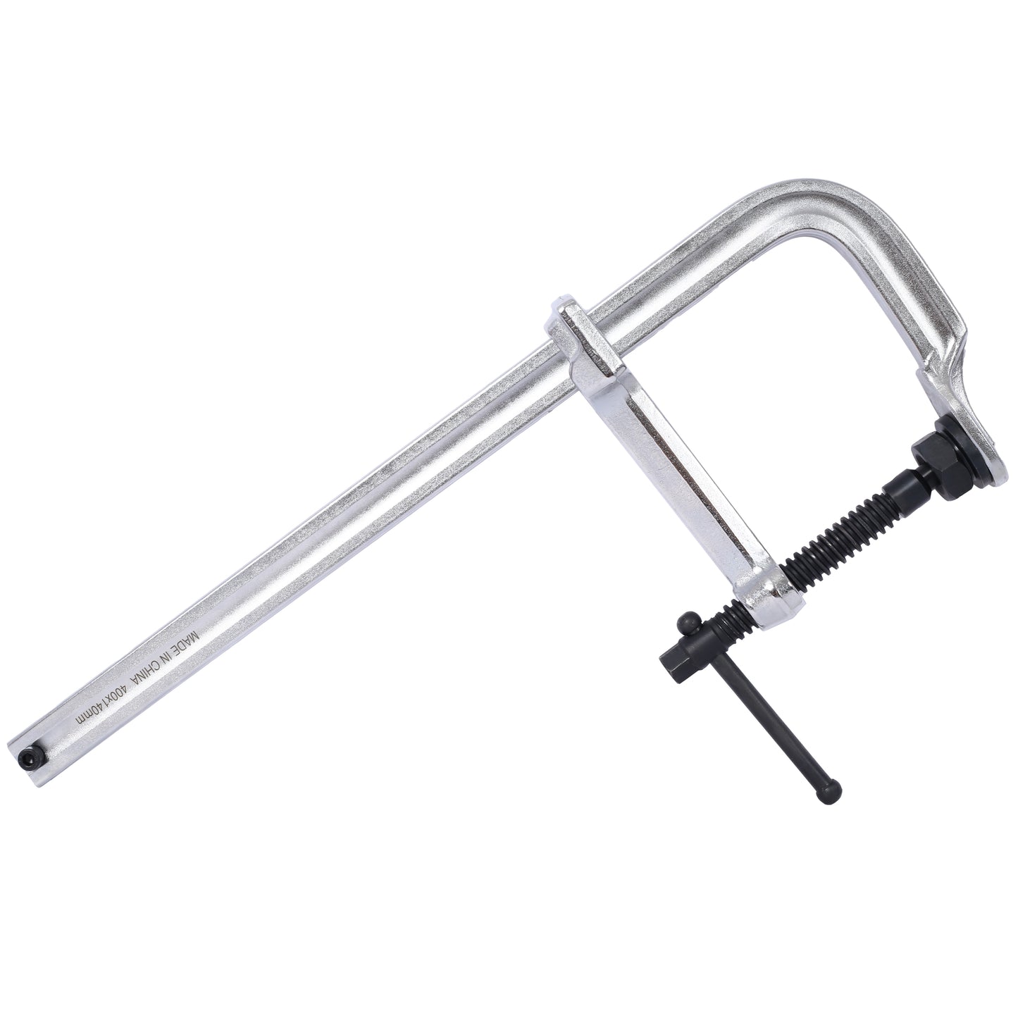 Heavyduty metal F clamp with a mm throat and a black screw mechanism