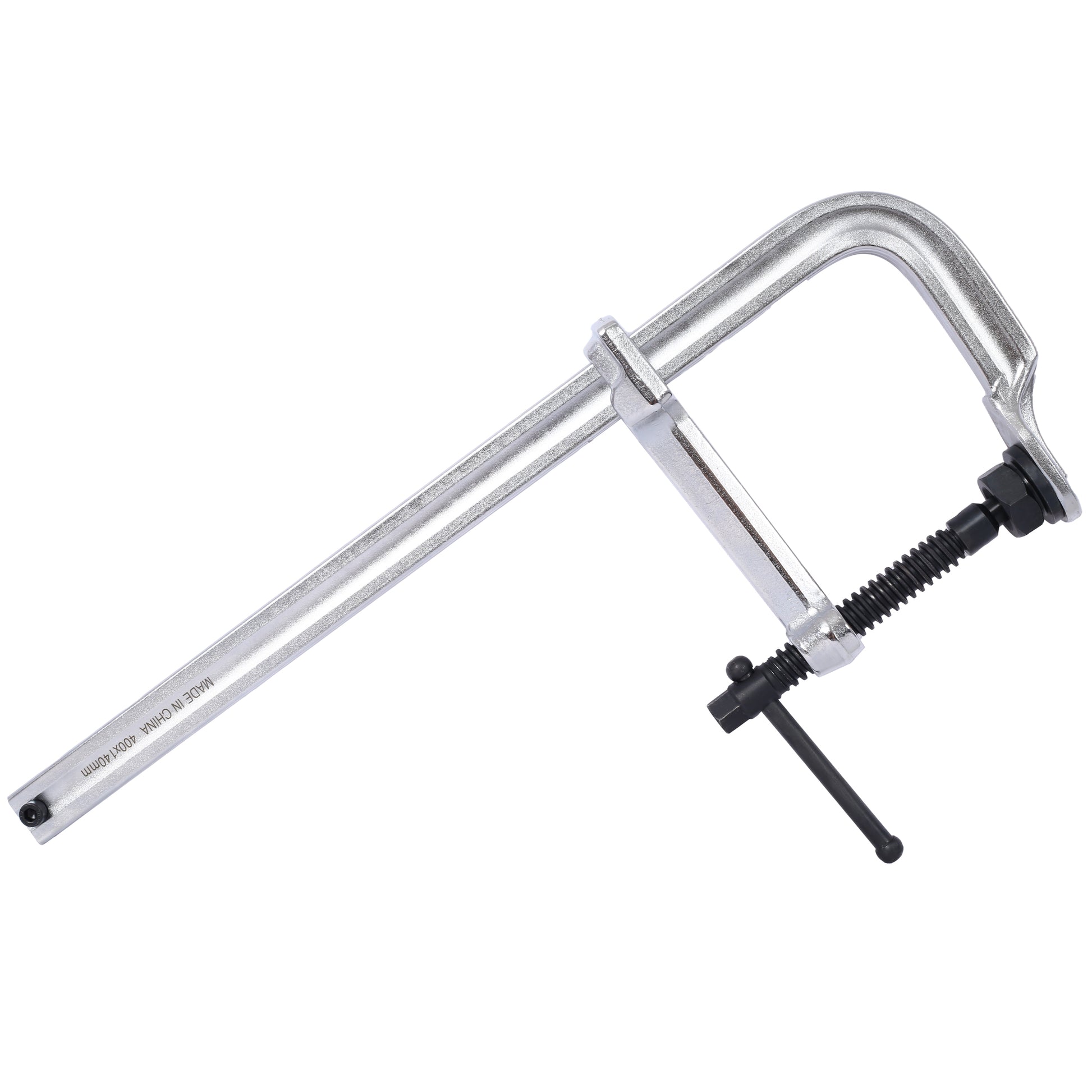 Heavyduty metal F clamp with a mm throat and a black screw mechanism