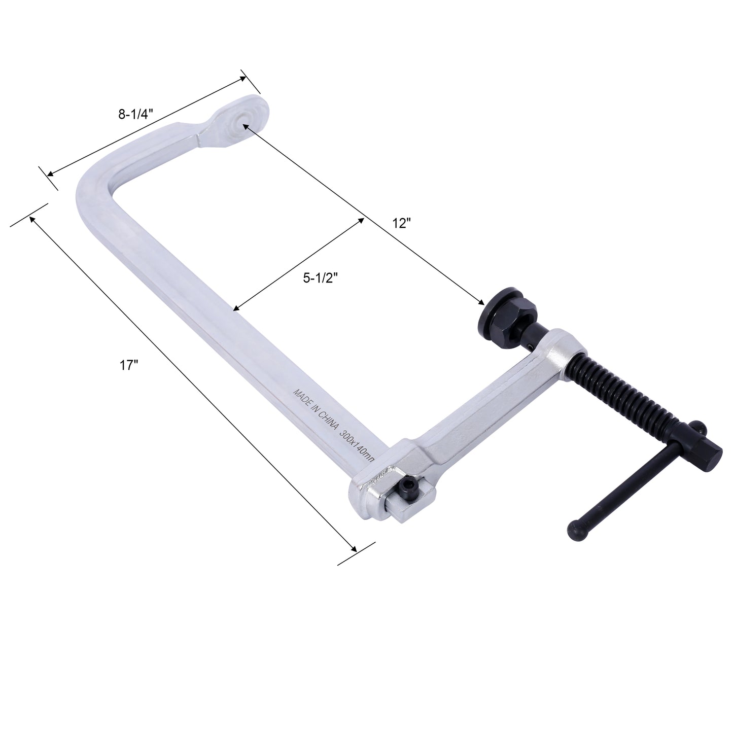 inch Cclamp with  inch jaw opening and  inch throat depth