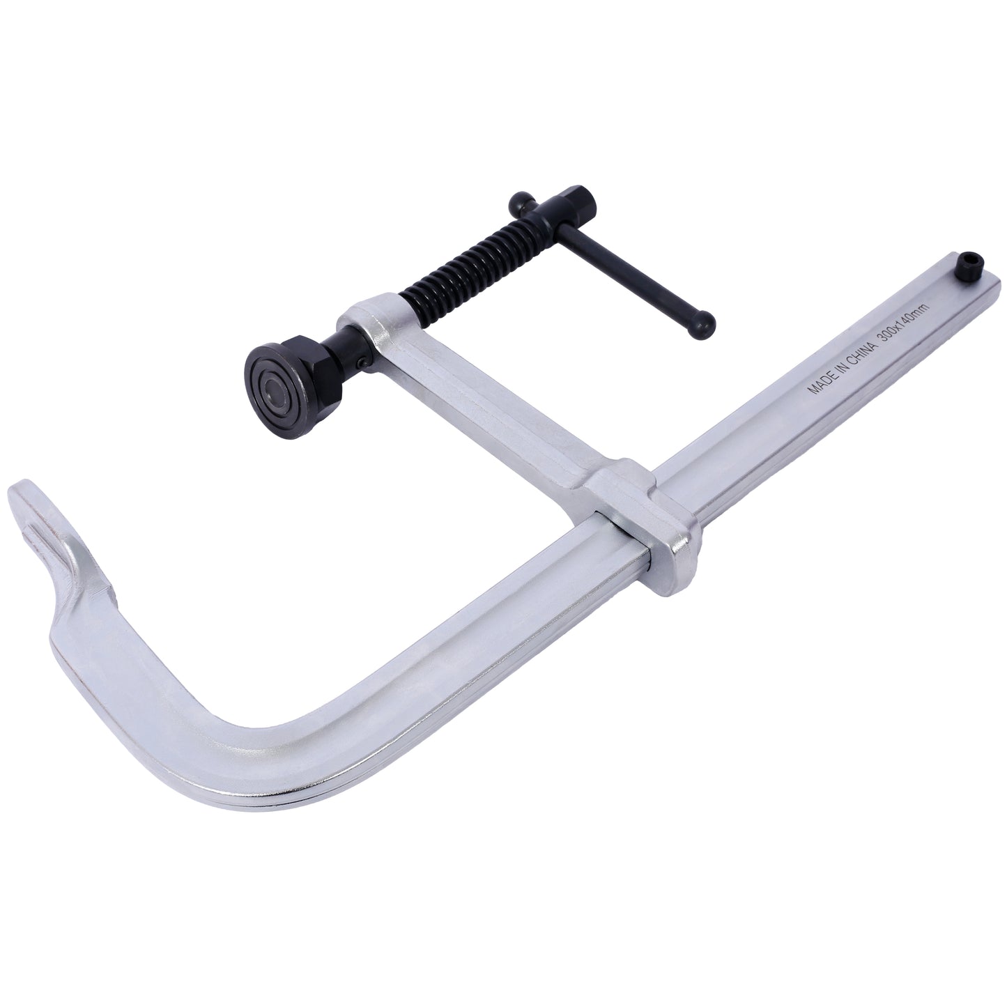 Heavy duty C clamp with adjustable screw and swivel pad for woodworking