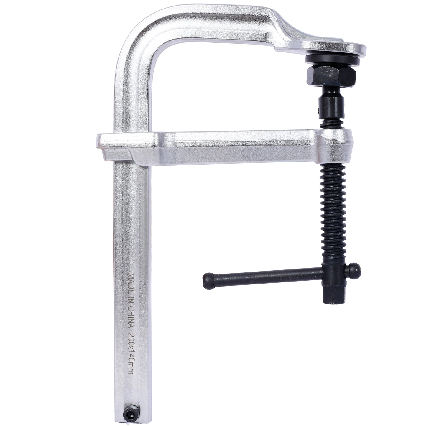 Silver Cclamp tool with black screw handle xmm size for woodworking