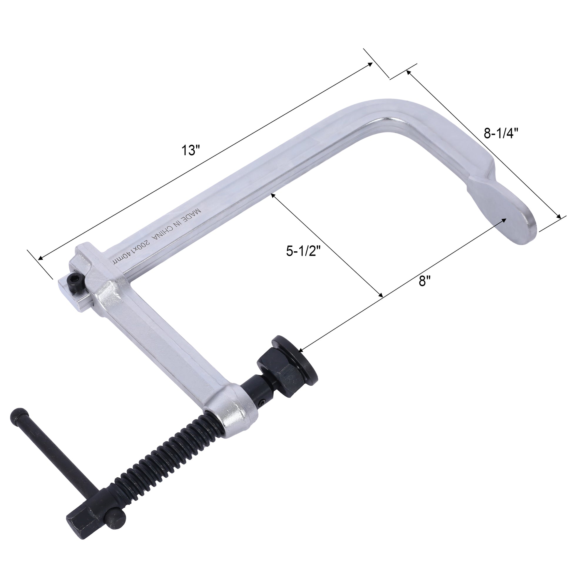 Silver Cclamp with Thandle for woodworking inch throat depth