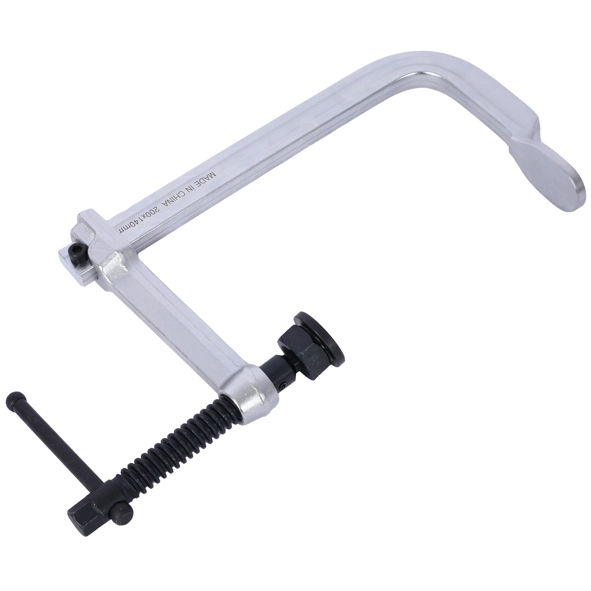 Heavyduty Cclamp silver metal construction with black screw and handle ideal for woodworking