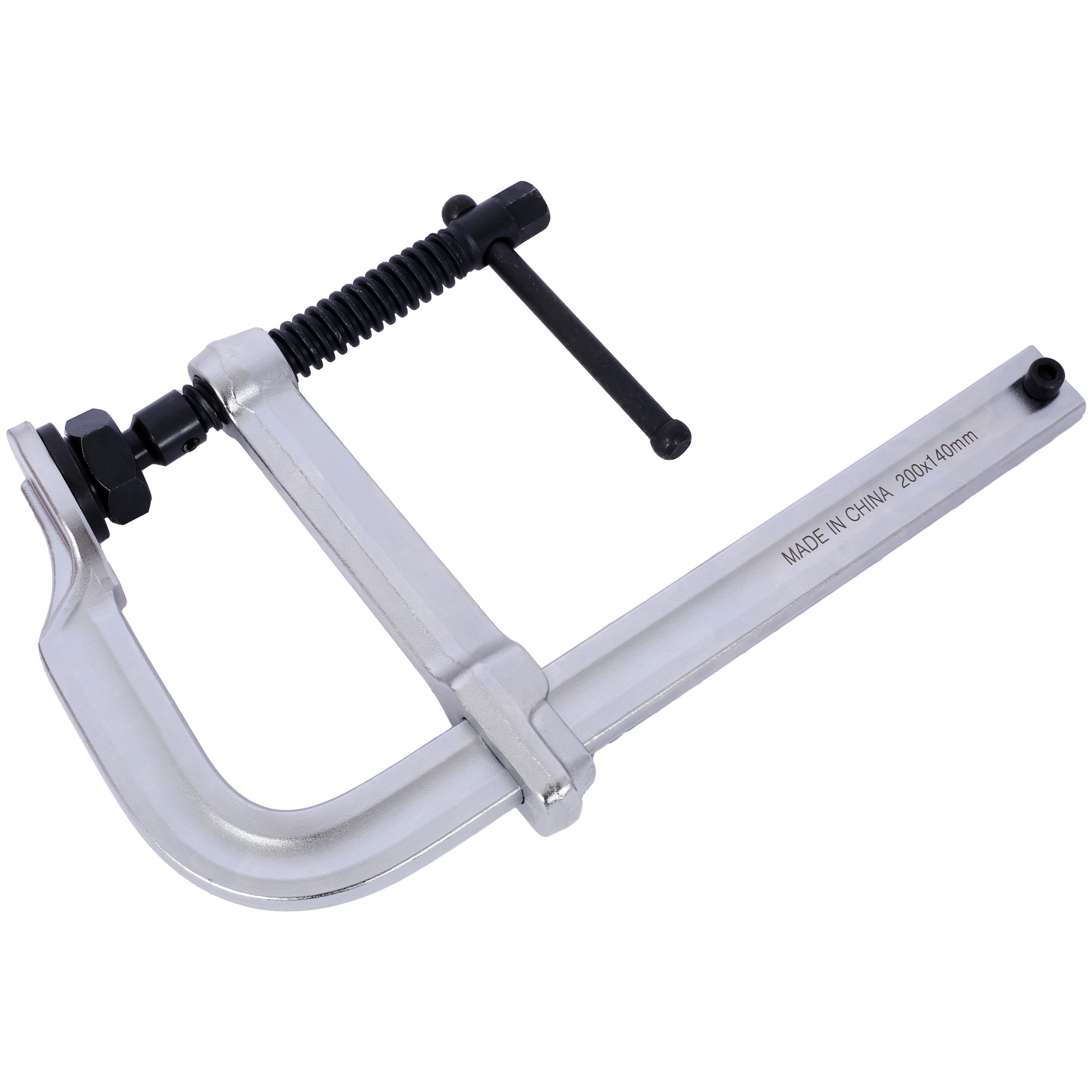 Silver metal Cclamp with black adjustable screw xmm for woodworking
