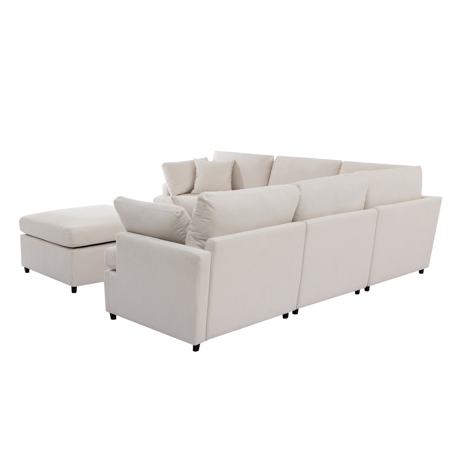 Comfortable beige sectional sofa with chaise lounge perfect for modern living rooms