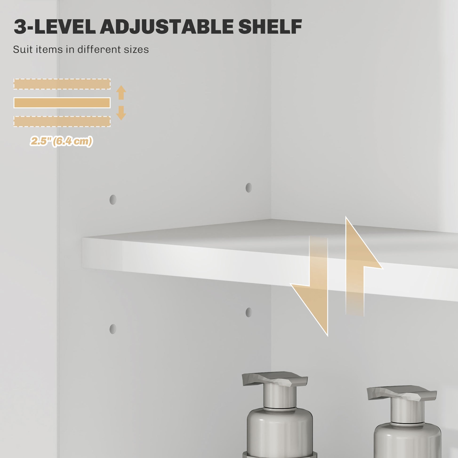 White level adjustable shelf with inch height adjustment ideal for customized storage
