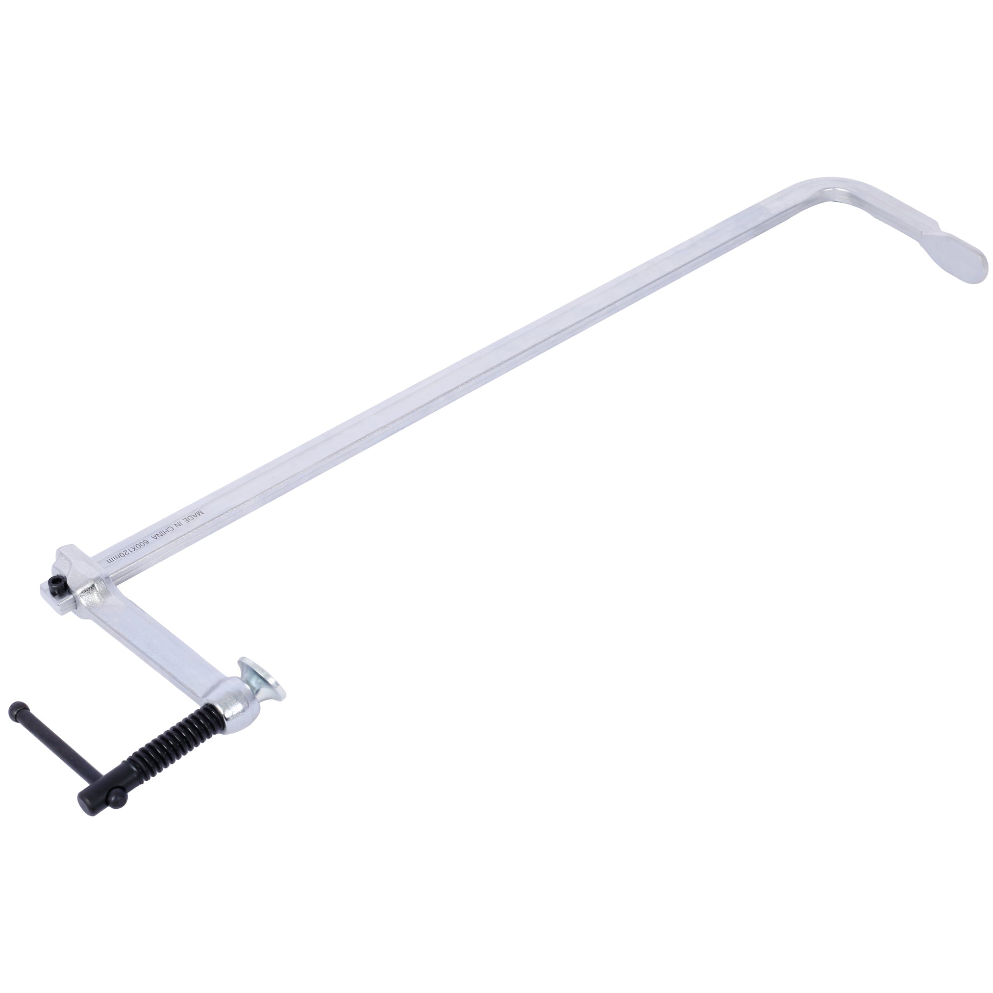 Silver aluminum bar clamp with black handle xmm size for woodworking