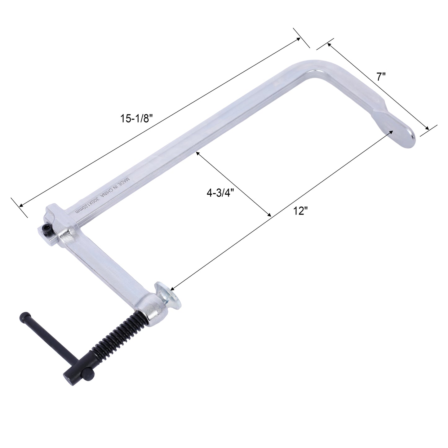 Silver Cclamp with  inch reach for woodworking projects
