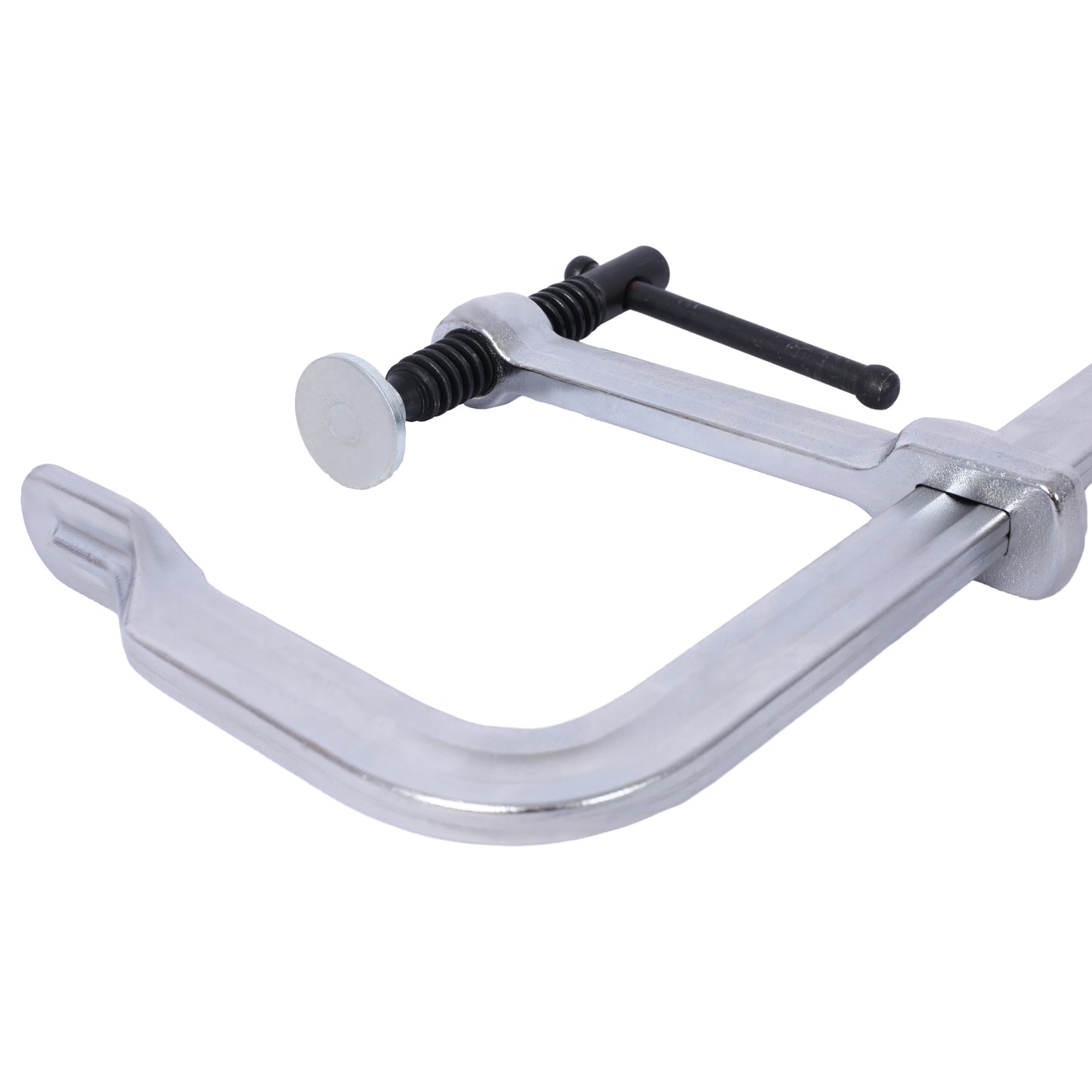 Heavyduty steel C clamp with adjustable screw for woodworking and metalworking tasks