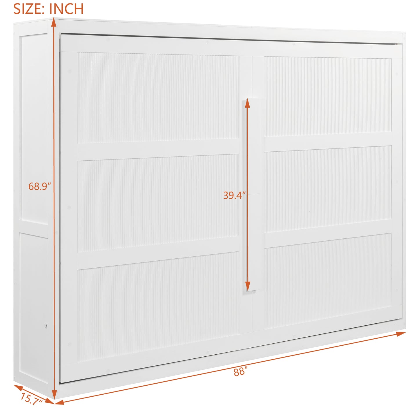 Closed white wall bed