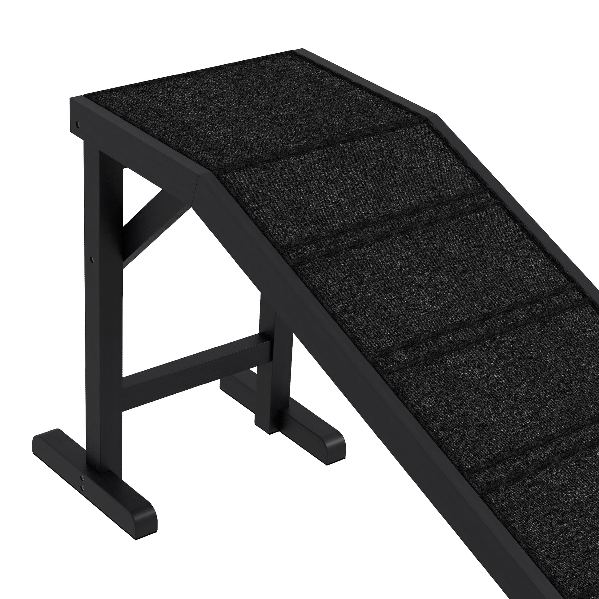 Black textured dog ramp for elevated surfaces
