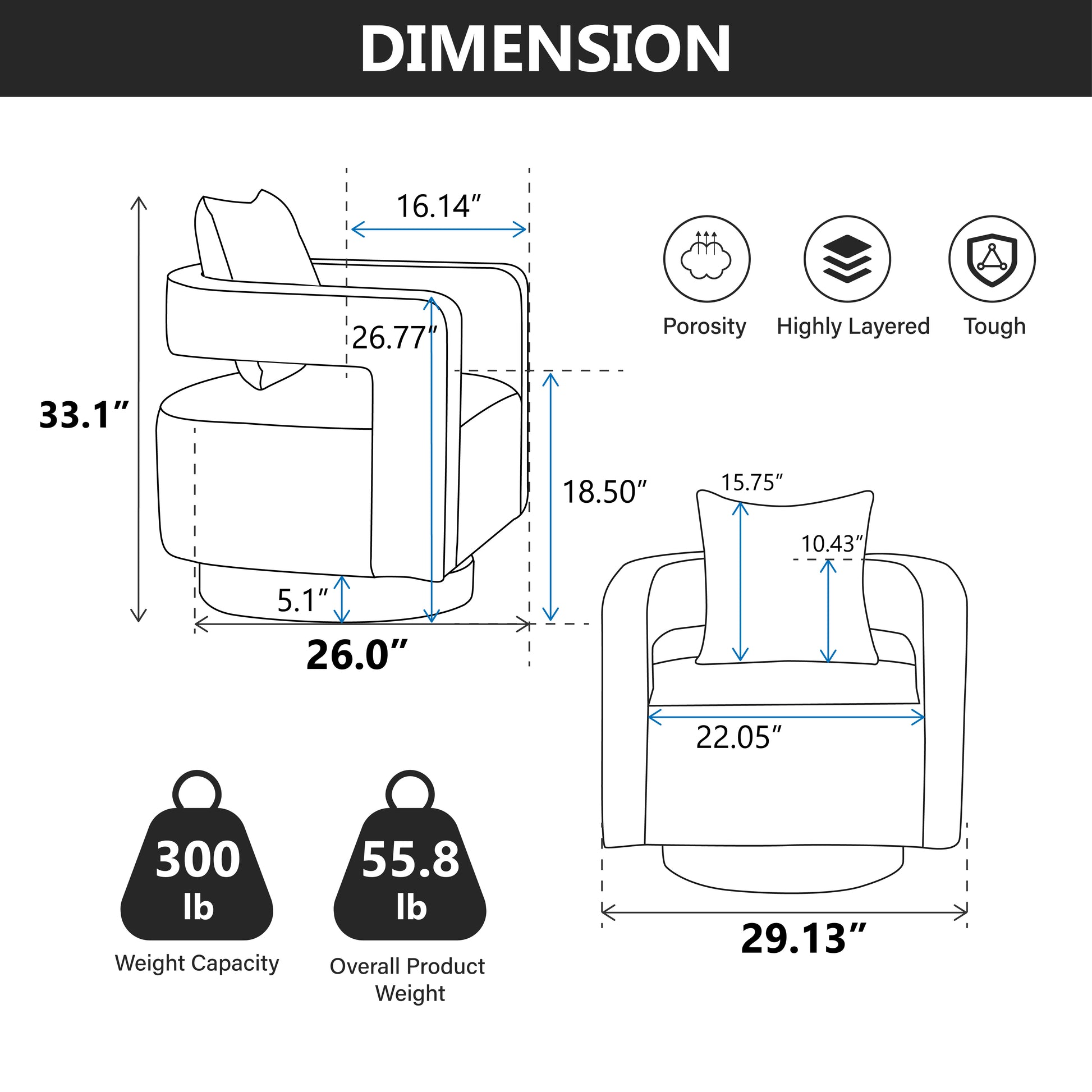 Chair dimensions  H x  W x  D  lb weight capacity