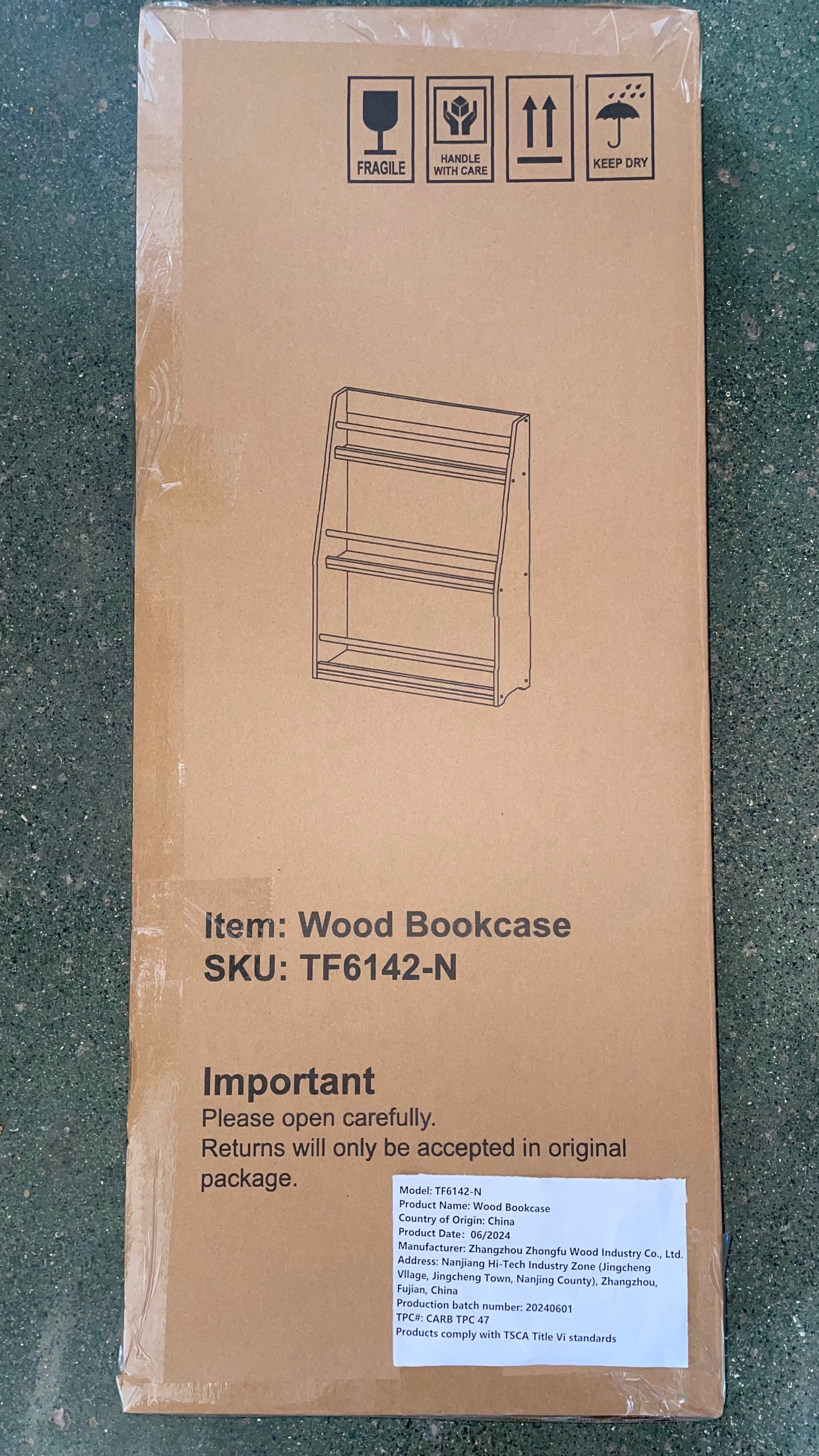 Carton for a wooden tier bookcase with SKU TFN