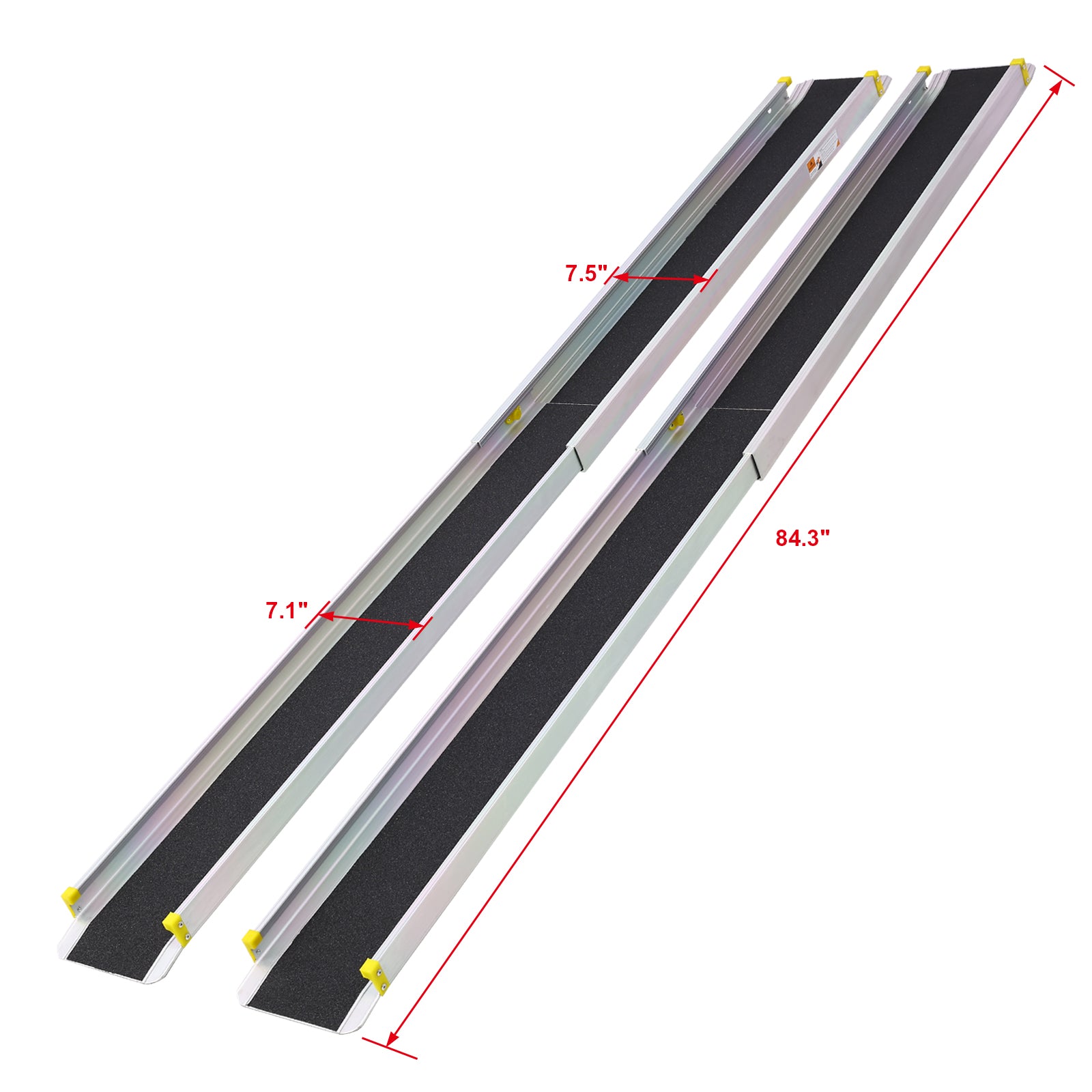 Silver aluminum ramps with black grip tape  long  wide