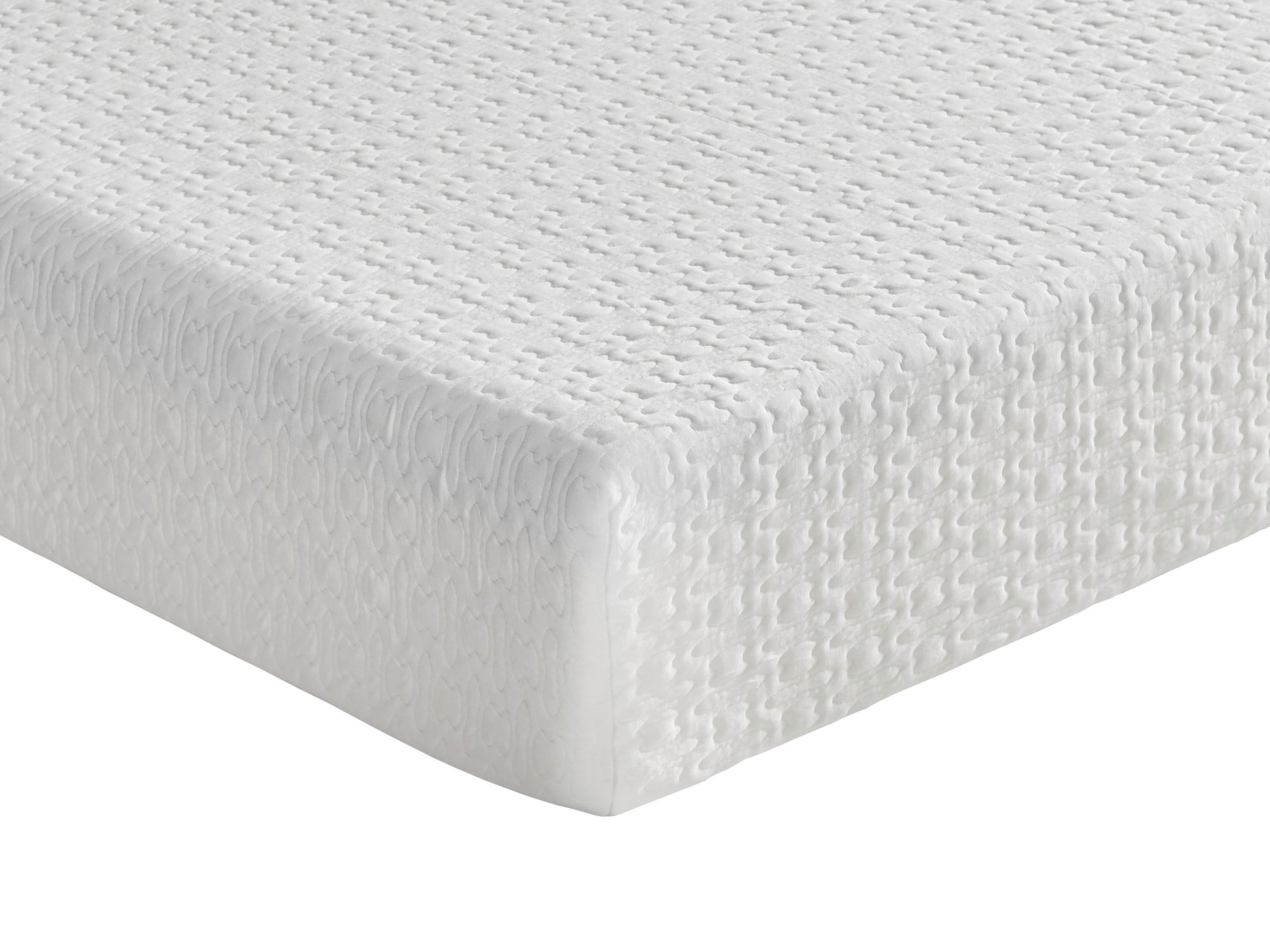 White textured memory foam mattress corner soft fabric for comfortable sleep