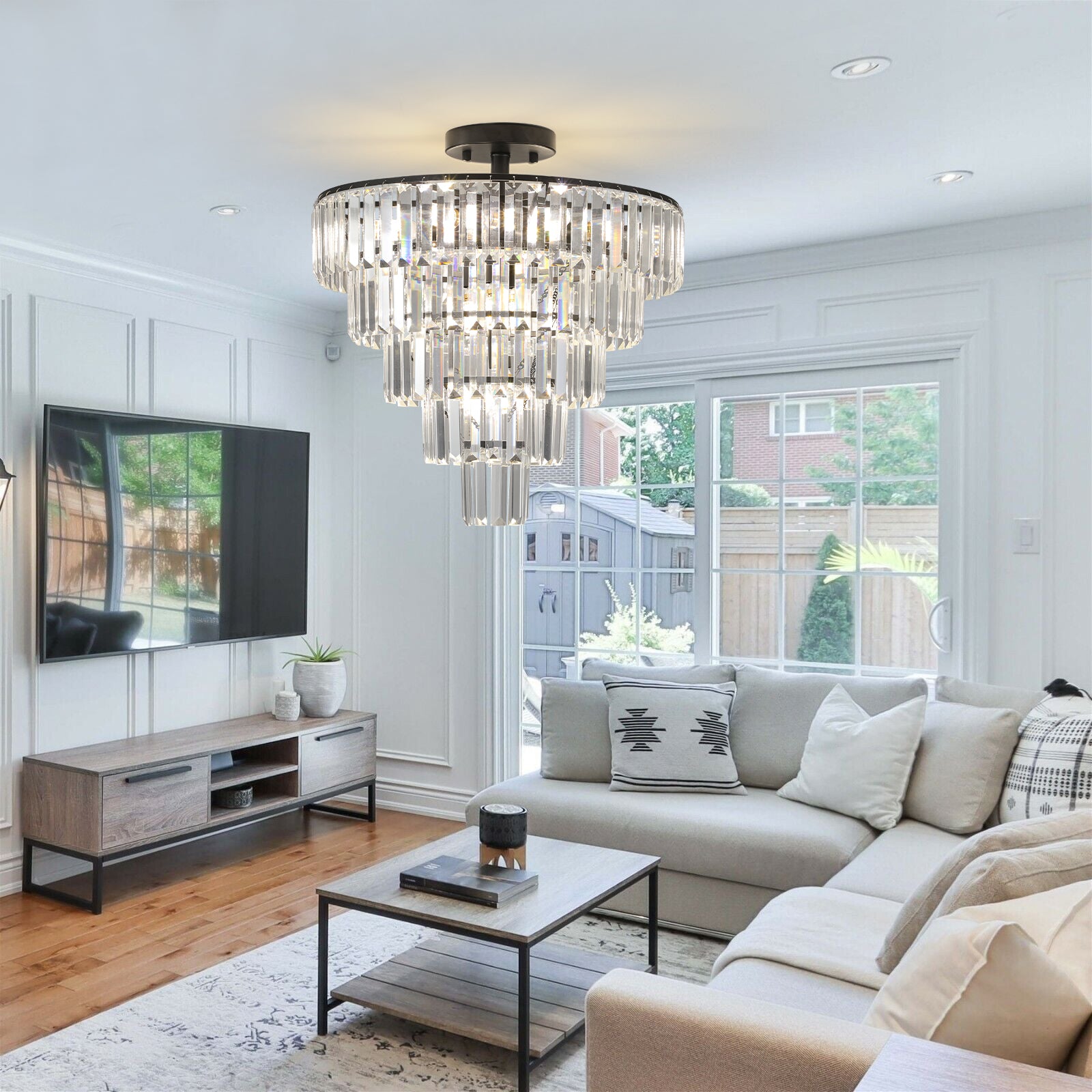 tier crystal chandelier with dark bronze finish elegant lighting for living rooms