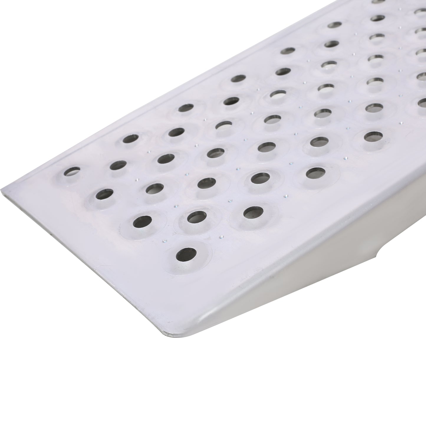 Aluminum threshold ramp with textured surface for wheelchair access