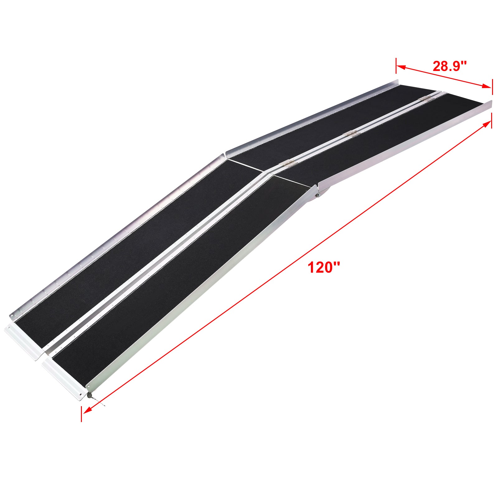 inch portable folding aluminum wheelchair ramp with nonslip surface
