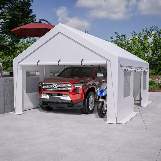 TREATLIFE HOME 13x20 ft Steel Carport Storage Canopy Garage Tent with Removable Sidewalls, Heavy-Duty Metal Frame, Ideal for Vehicle and Outdoor Events