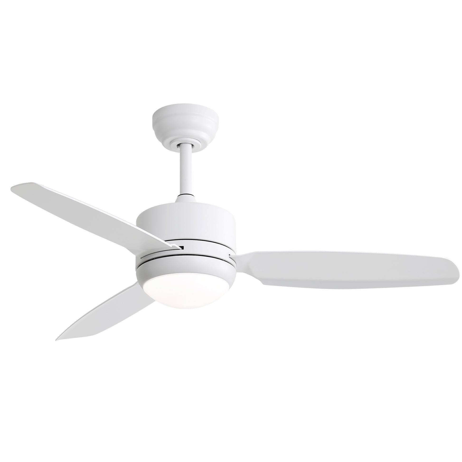 Modern white ceiling fan with integrated LED light  blades