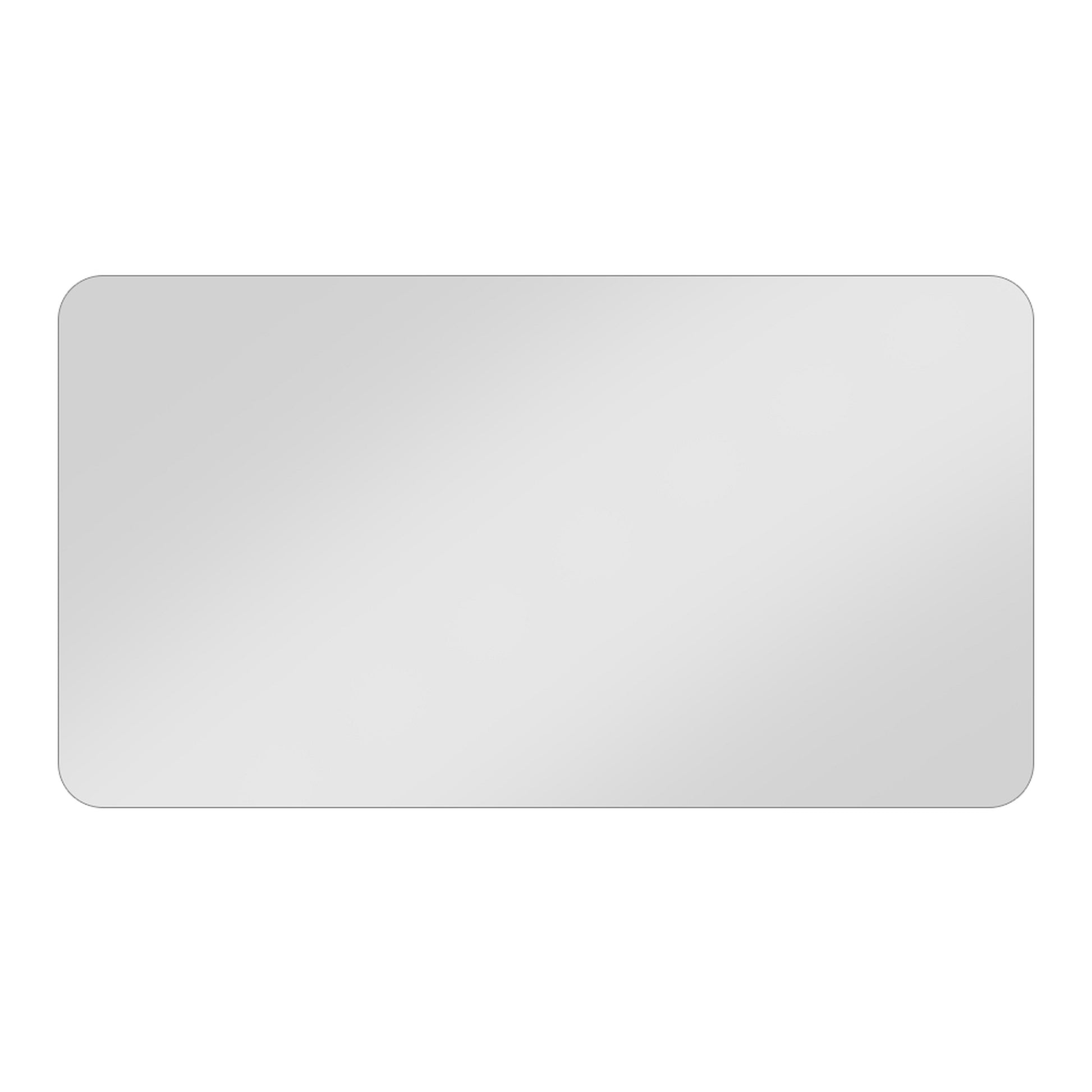 Silver reflective rectangular business card with rounded corners