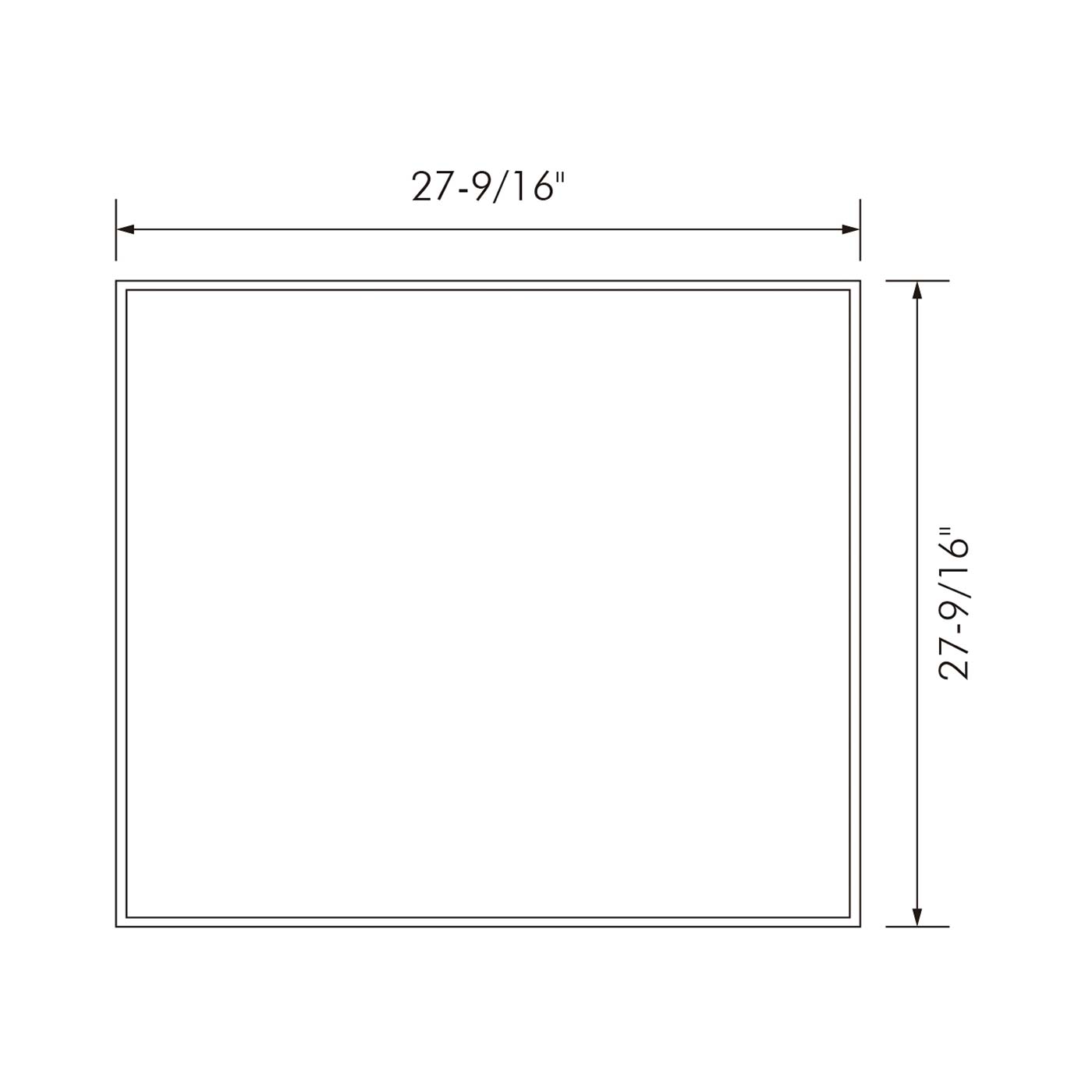 Line drawing of a  inch square frame indicating precise dimensions for custom framing projects