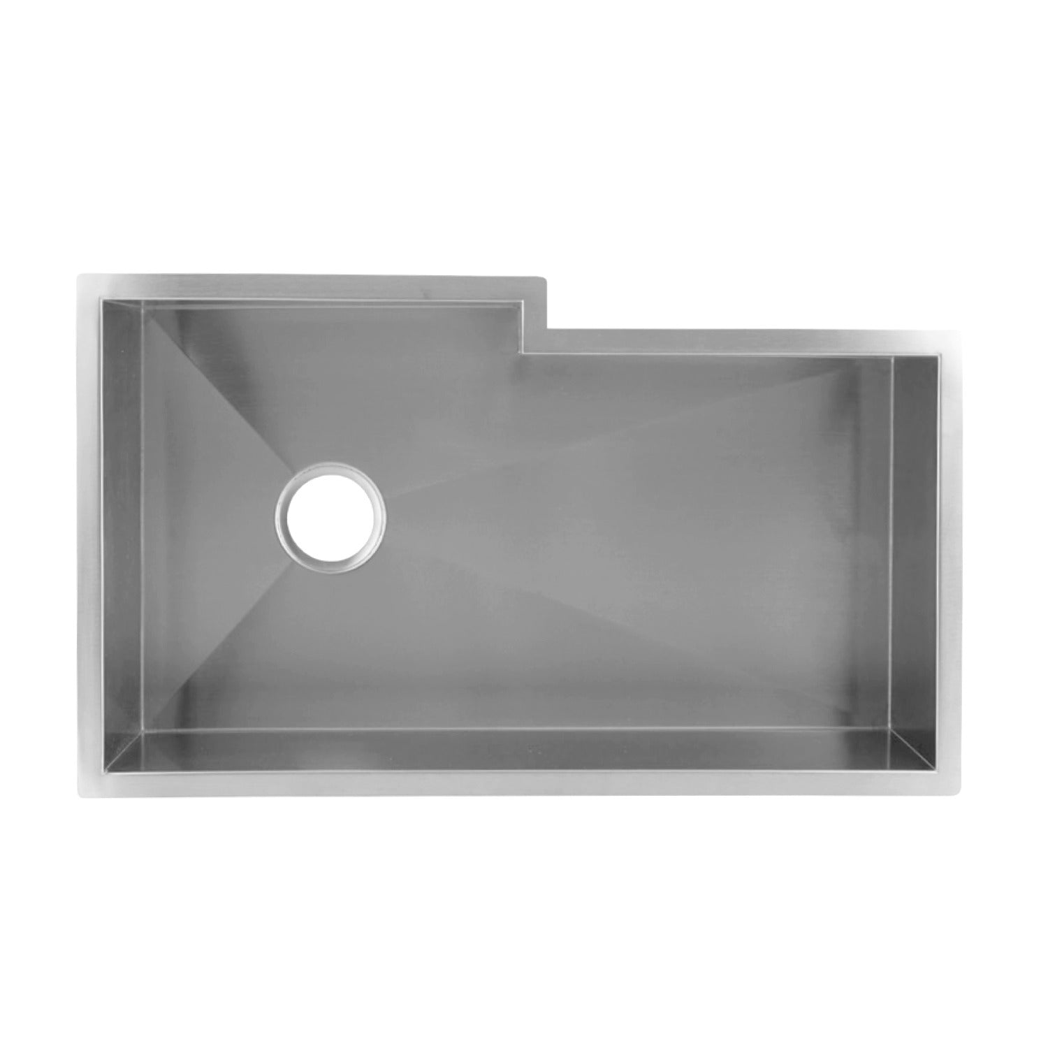 Single bowl stainless steel kitchen sink with brushed finish