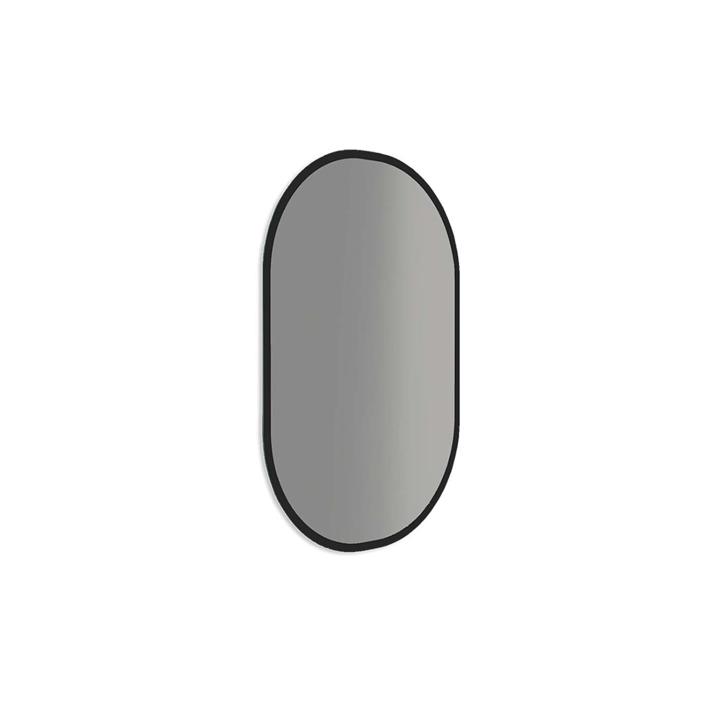 Modern oval mirror with black frame ideal for entryway decor
