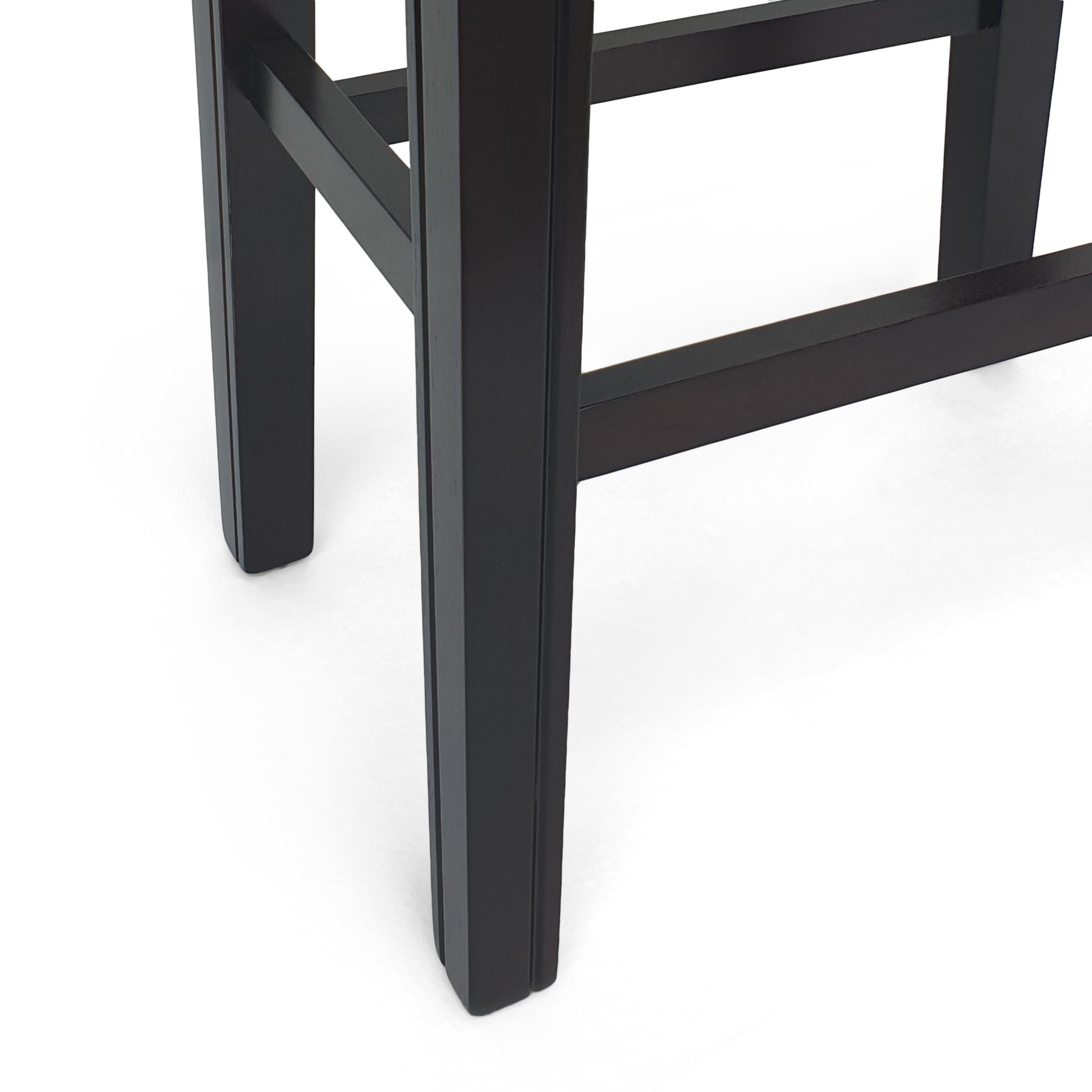 Dark wood dining chair legs with a modern clean design perfect for contemporary kitchens