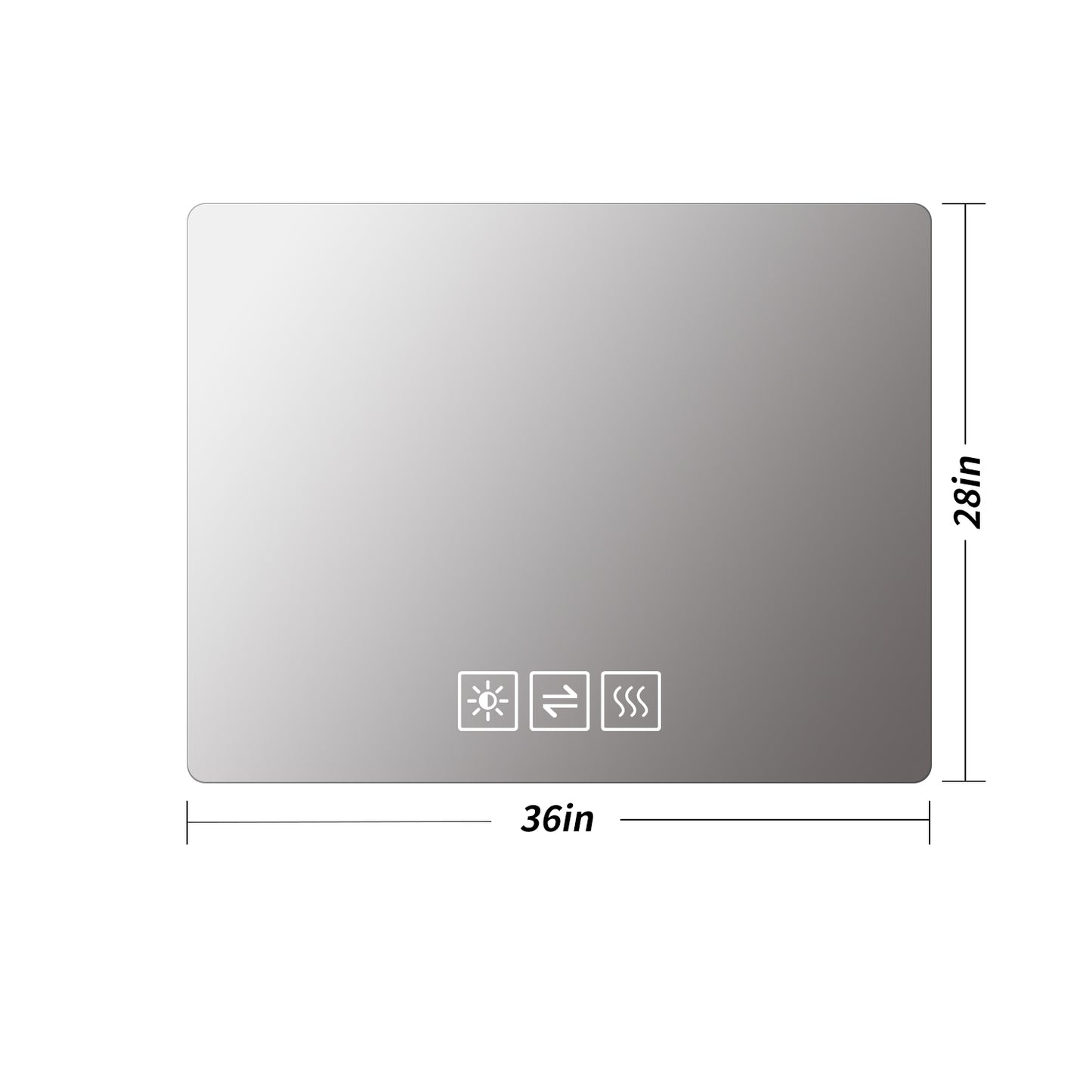 x inch modern bathroom mirror with LED lights and defogger