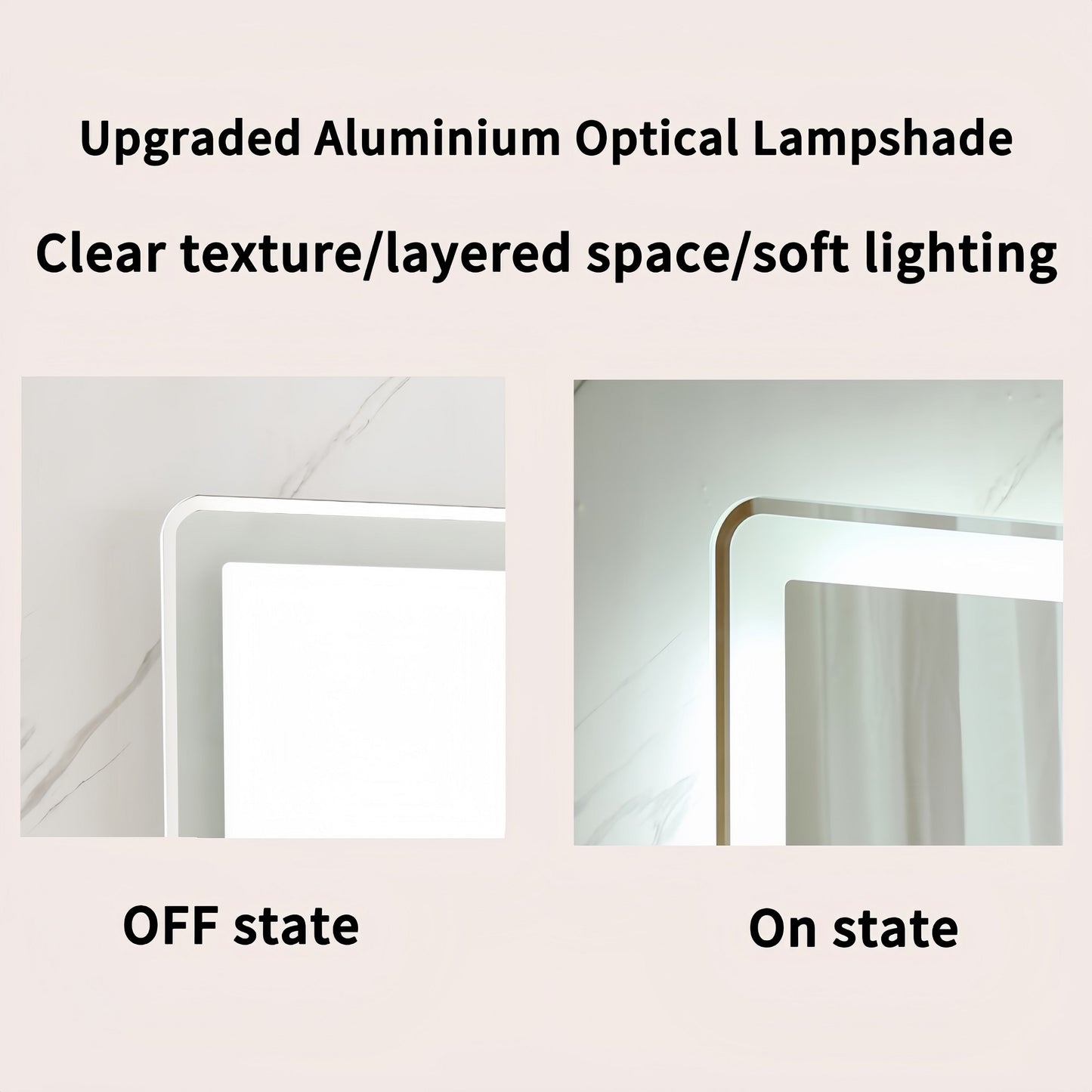 Upgraded aluminium lampshade with clear texture and soft lighting