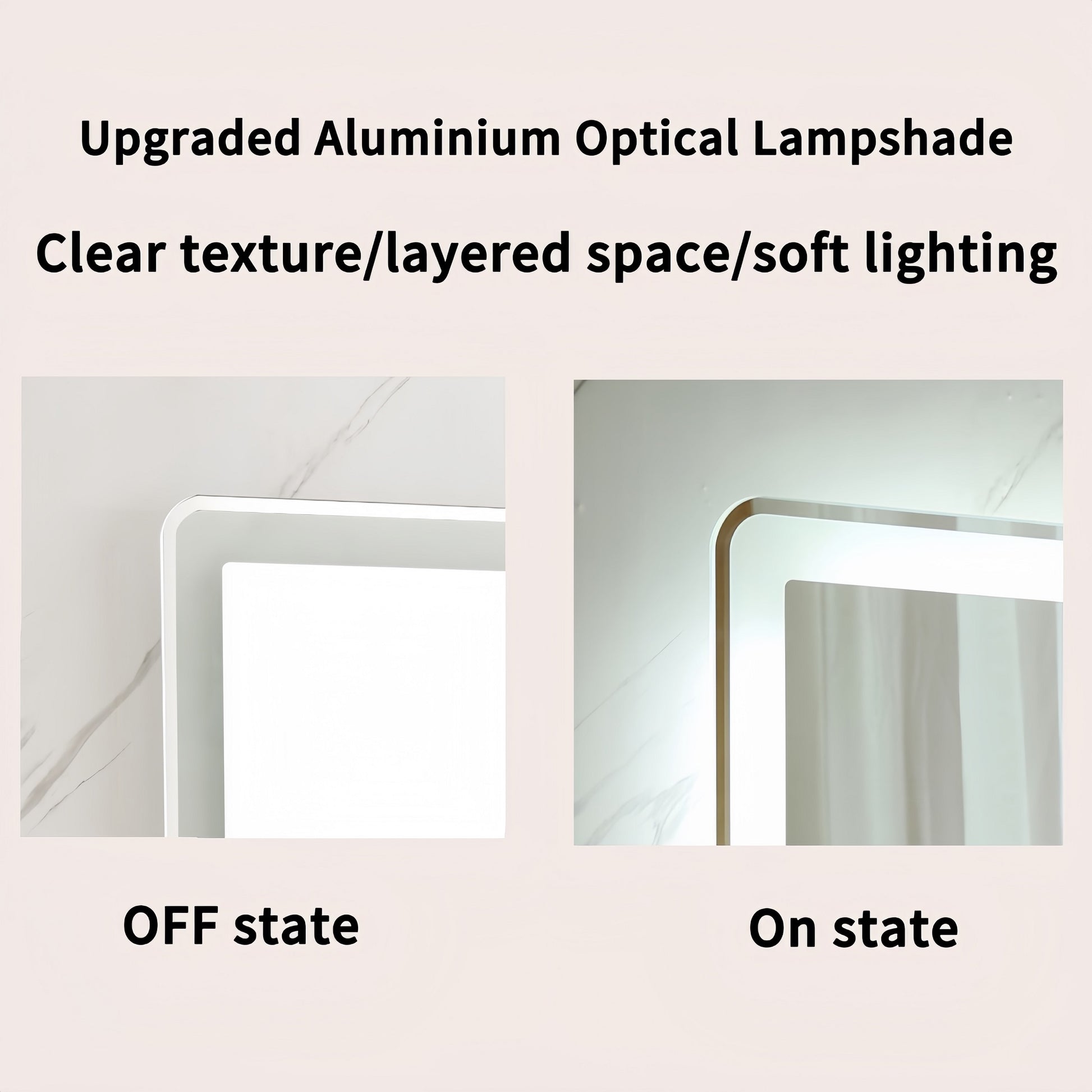 Upgraded aluminium lampshade with clear texture and soft lighting