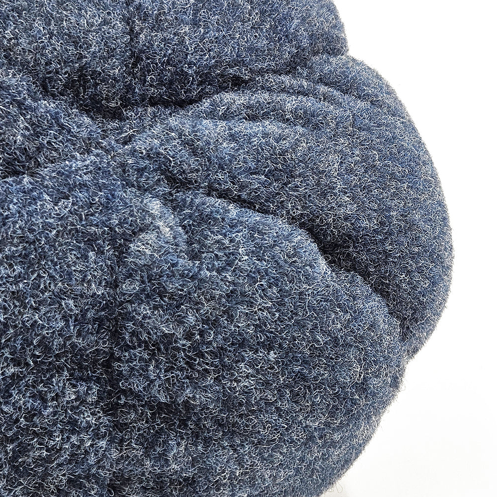 Textured denimlook fabric pouf perfect for casual seating