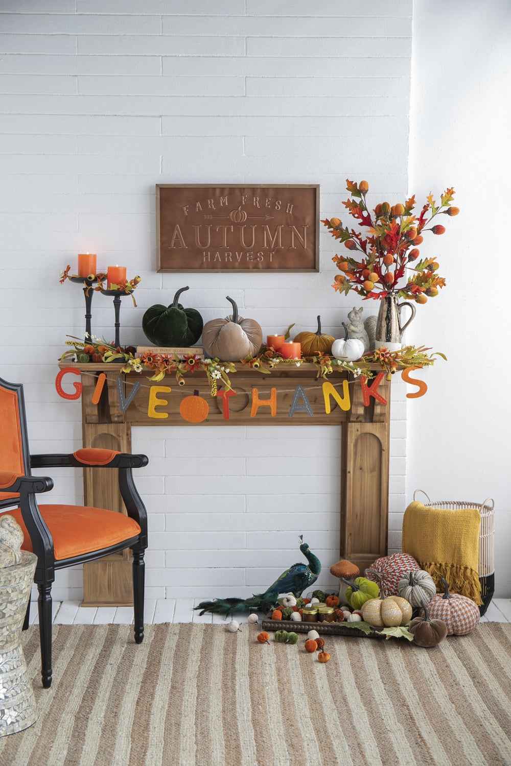 Brown farmhouse sign with Autumn Harvest text perfect for seasonal decor
