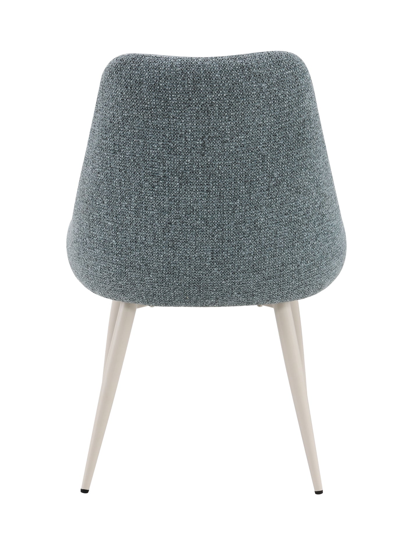 Gray textured fabric accent chair with white tapered legs modern dining chair