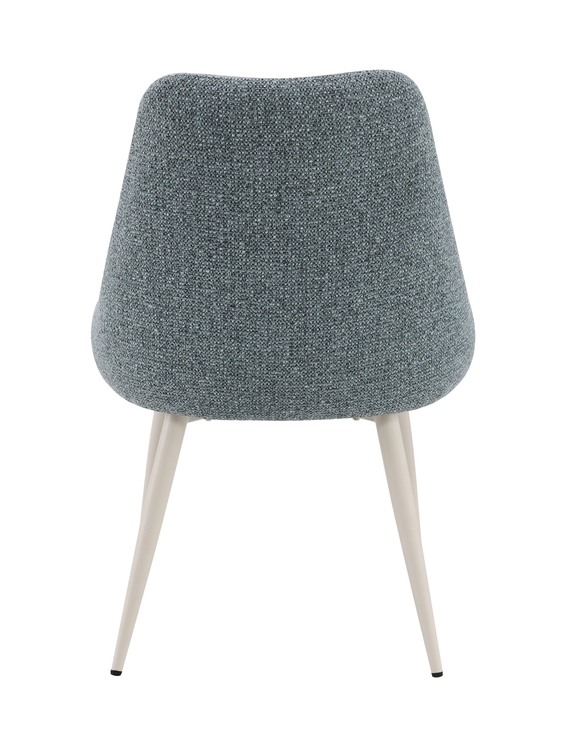 Gray textured fabric accent chair with white tapered legs modern dining chair