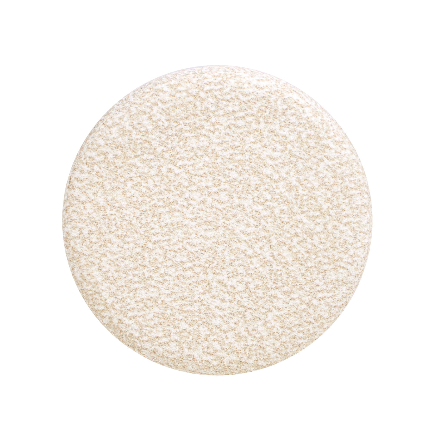 Textured beige round makeup puff with soft fibers for blending foundation