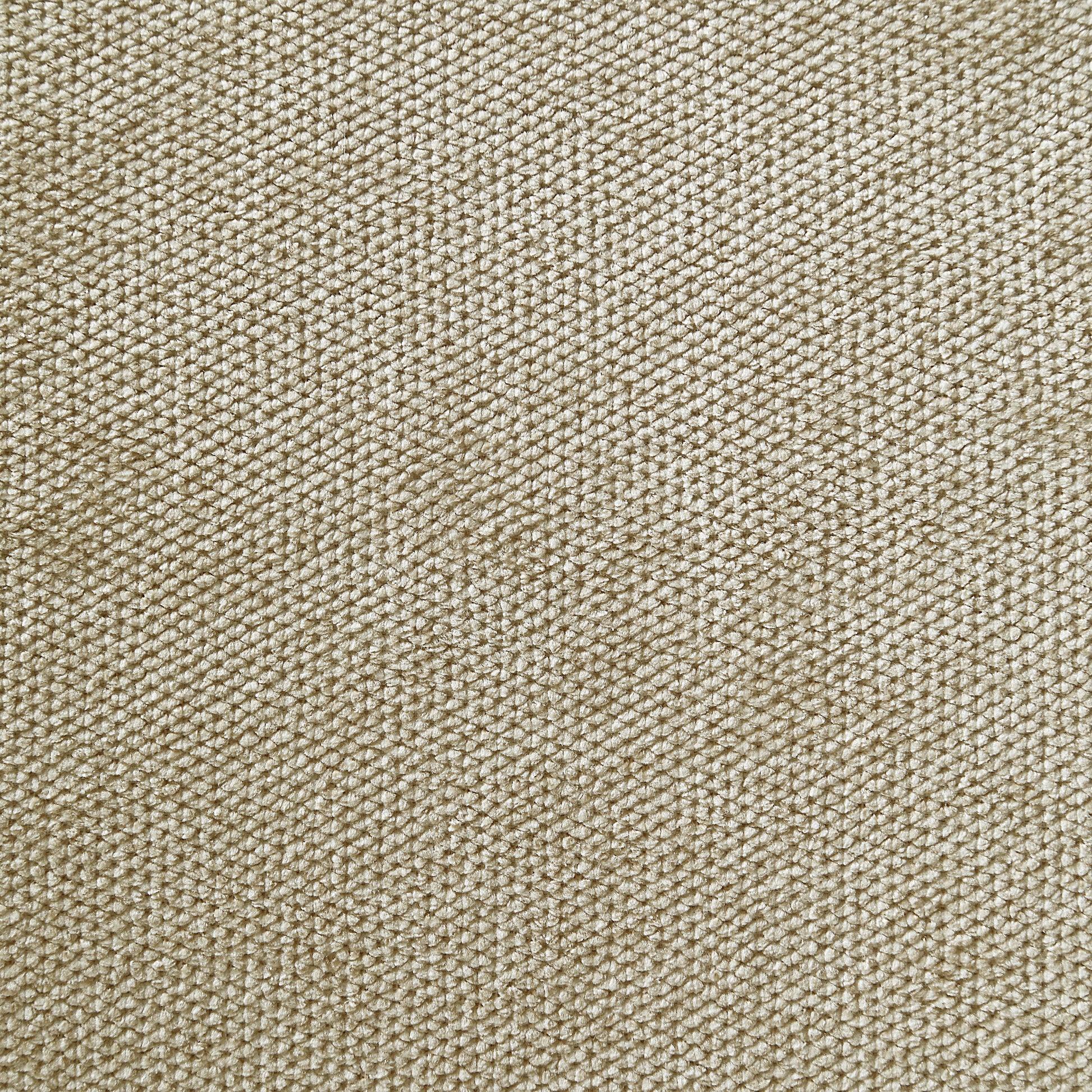 Closeup of textured beige fabric with a subtle diamond weave pattern